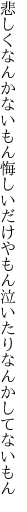 悲しくなんかないもん悔しいだけやもん 泣いたりなんかしてないもん