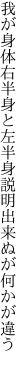 我が身体右半身と左半身 説明出来ぬが何かが違う