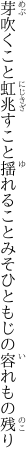 芽吹くこと虹兆すこと揺れること みそひともじの容れもの残り