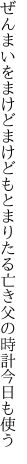 ぜんまいをまけどまけどもとまりたる 亡き父の時計今日も使う