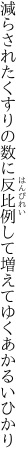 減らされたくすりの数に反比例して 増えてゆくあかるいひかり