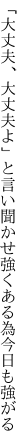 「大丈夫、大丈夫よ」と言い聞かせ 強くある為今日も強がる