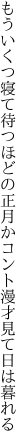 もういくつ寝て待つほどの正月か コント漫才見て日は暮れる