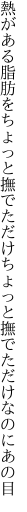 熱がある脂肪をちょっと撫でただけ ちょっと撫でただけなのにあの目