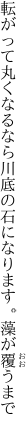 転がって丸くなるなら川底の 石になります。藻が覆うまで