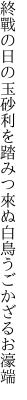 終戰の日の玉砂利を踏みつ來ぬ 白鳥うごかざるお濠端