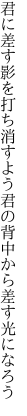 君に差す影を打ち消すよう君の 背中から差す光になろう