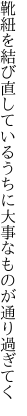 靴紐を結び直しているうちに 大事なものが通り過ぎてく