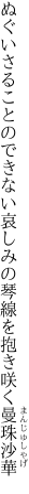 ぬぐいさることのできない哀しみの 琴線を抱き咲く曼珠沙華