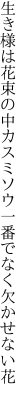 生き様は花束の中カスミソウ 一番でなく欠かせない花