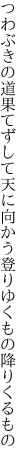 つわぶきの道果てずして天に向かう 登りゆくもの降りくるもの