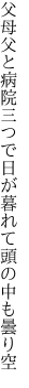 父母父と病院三つで日が暮れて 頭の中も曇り空