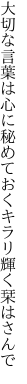 大切な言葉は心に秘めておく キラリ輝く栞はさんで