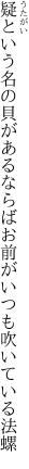 疑という名の貝があるならば お前がいつも吹いている法螺