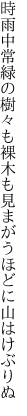 時雨中常緑の樹々も裸木も 見まがうほどに山はけぶりぬ