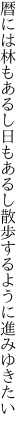 暦には林もあるし日もあるし 散歩するように進みゆきたい