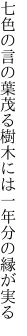 七色の言の葉茂る樹木には 一年分の縁が実る