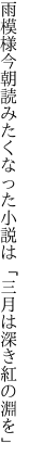 雨模様今朝読みたくなった小説は 「三月は深き紅の淵を」