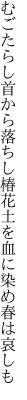 むごたらし首から落ちし椿花 土を血に染め春は哀しも