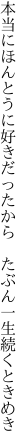 本当にほんとうに好きだったから 　たぶん一生続くときめき