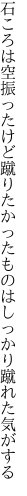 石ころは空振ったけど蹴りたかった ものはしっかり蹴れた気がする