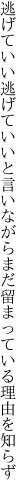 逃げていい逃げていいと言いながら まだ留まっている理由を知らず