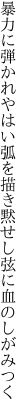 暴力に弾かれやはい弧を描き 黙せし弦に血のしがみつく