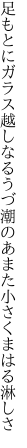 足もとにガラス越しなるうづ潮の あまた小さくまはる淋しさ