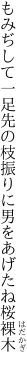 もみぢして一足先の枝振りに 男をあげたね桜裸木