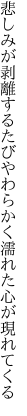 悲しみが剥離するたびやわらかく 濡れた心が現れてくる