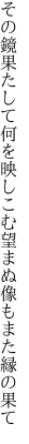 その鏡果たして何を映しこむ 望まぬ像もまた縁の果て