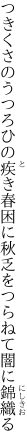 つきくさのうつろひの疾き 春困に秋乏をつらねて闇に錦織る