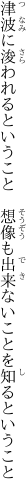 津波に浚われるということ　想像も 出来ないことを知るということ