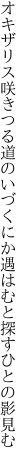 オキザリス咲きつる道のいづくにか 遇はむと探すひとの影見む