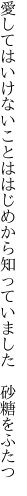 愛してはいけないことははじめから 知っていました　砂糖をふたつ