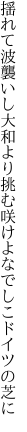 揺れて波襲いし大和より挑む 咲けよなでしこドイツの芝に