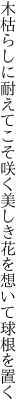 木枯らしに耐えてこそ咲く美しき 花を想いて球根を置く