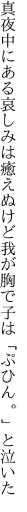 真夜中にある哀しみは癒えぬけど 我が胸で子は「ぷひん。」と泣いた