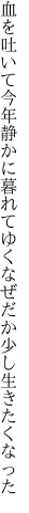 血を吐いて今年静かに暮れてゆく なぜだか少し生きたくなった