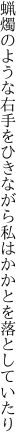 蝋燭のような右手をひきながら 私はかかとを落としていたり