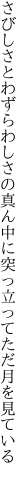 さびしさとわずらわしさの真ん中に 突っ立ってただ月を見ている