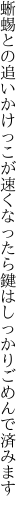 蜥蜴との追いかけっこが速くなったら 鍵はしっかりごめんで済みます