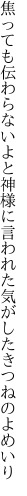 焦っても伝わらないよと神様に 言われた気がしたきつねのよめいり