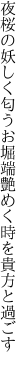 夜桜の妖しく匂うお堀端 艶めく時を貴方と過ごす