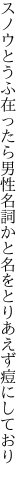 スノウとうふ在ったら男性名詞かと 名をとりあえず痘にしており