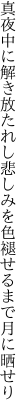 真夜中に解き放たれし悲しみを 色褪せるまで月に晒せり