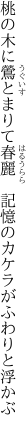 桃の木に鶯とまりて春麗　 記憶のカケラがふわりと浮かぶ