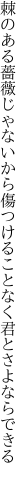 棘のある薔薇じゃないから傷つける ことなく君とさよならできる