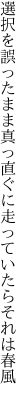 選択を誤ったまま真っ直ぐに 走っていたらそれは春風