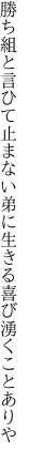 勝ち組と言ひて止まない弟に 生きる喜び湧くことありや